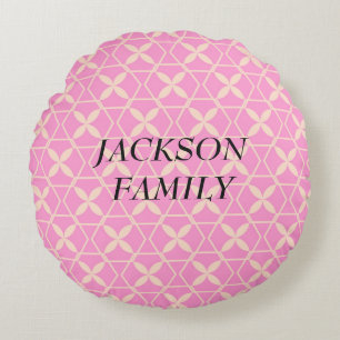 Pink Abstraktes Muster von Schaufenster Rundes Kissen