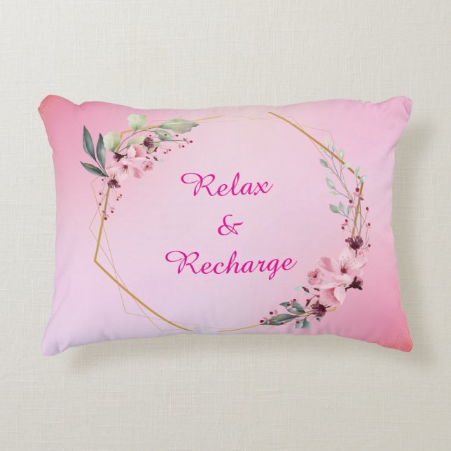 Pink Accent Throw Kissen (Vorderseite)