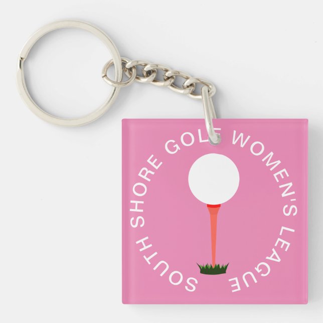 Pink-Acryl-Schlüsselanhänger-Golf-Mitglieder versc Schlüsselanhänger (Vorderseite)
