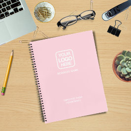 Pink | Add Business Logo Modern Beruflich Notizbuch
