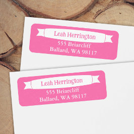 Pink Address Label with Decorative Banner