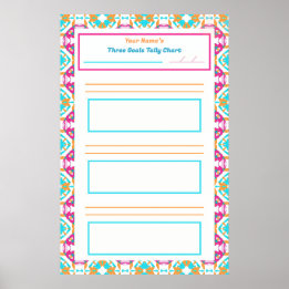 Pink ADHD Girl's Goal Habit Tracker Chart download Poster