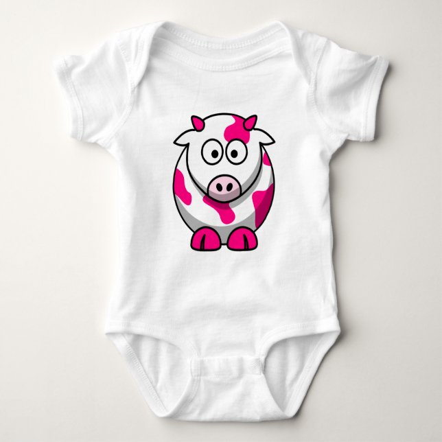 PINK Adorable COW Baby Strampler (Vorderseite)