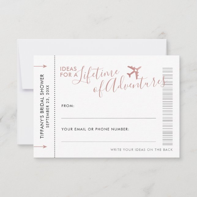 Pink Advice Card Brautparty Reisedatum Nacht (Vorderseite)