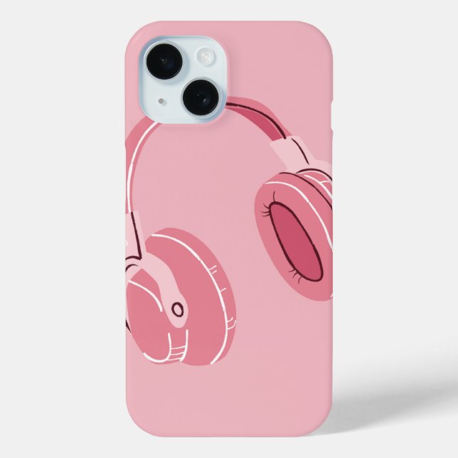 Pink Aesthetic Headphone Phone Case – Music Lover  (Rückseite)