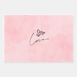 Pink Aesthetic Love Wrapping Paper | Minimal Heart Geschenkpapier Set