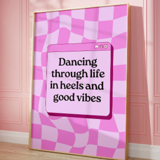 Pink Aesthetic Quote Girly Wall Art Poster