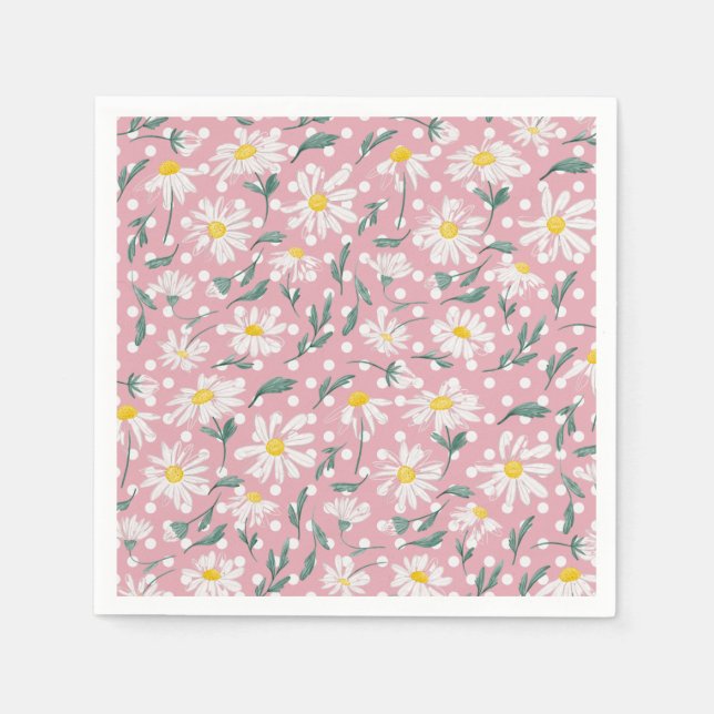 PINK AESTHETISCHE FRÜHSTÜCK BLUMENDEKOUPAGE SERVIETTE (Vorderseite)