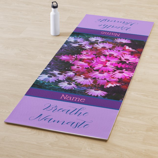 Pink African Daisy Blume Abstrakt Personalisiert Yogamatte (Beispiel)