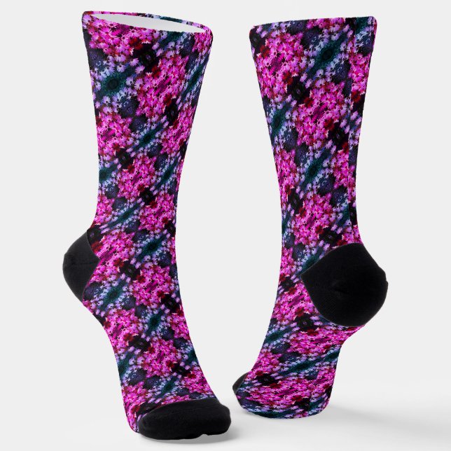 Pink African Daisy Blume Abstrakt Socken (Gewinkelt)