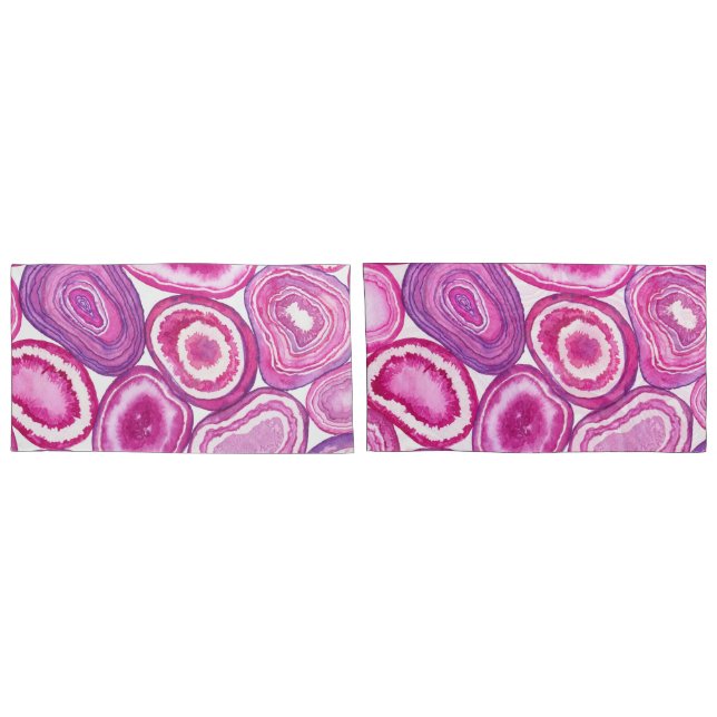 Pink agate Aquarell Kissenbezug (Rückseite-Set)