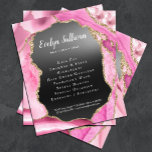 Pink Agate Black Foil Flyer<br><div class="desc">eleganter Schönheitssalon Flyer</div>