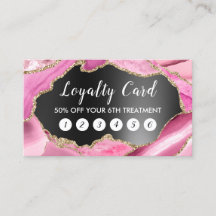 Pink agate Black-Foil-Treuekarte