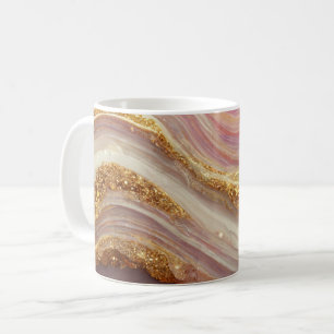 Pink Agate Geode Stone Kaffeetasse