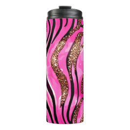 Pink Agate Glitzer Thermal Tumbler 12oz Thermosbecher