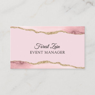 Pink agate Glitzer Visitenkarte