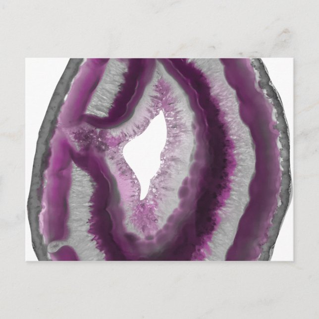 Pink Agate Postkarte (Vorderseite)