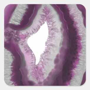 Pink Agate Quadratischer Aufkleber