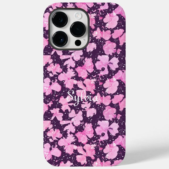Pink Akrylic Paint Blume Petals Case-Mate iPhone 14 Pro Max Hülle (Rückseite)
