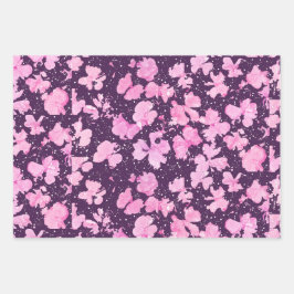 Pink Akrylic Paint Blume Petals Geschenkpapier Set