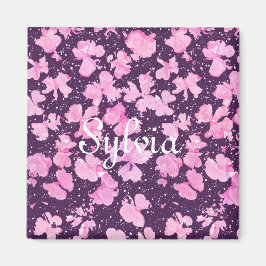 Pink Akrylic Paint Blume Petals Magnet