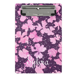 Pink Akrylic Paint Blume Petals Mini Klemmbrett