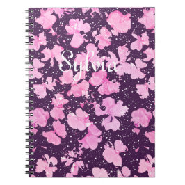 Pink Akrylic Paint Blume Petals Notizblock
