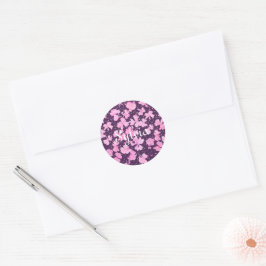 Pink Akrylic Paint Blume Petals Runder Aufkleber