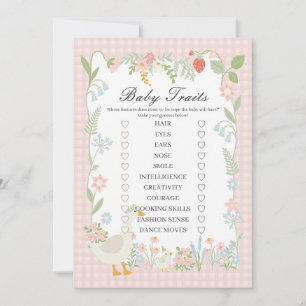 Pink Albern Gänse Gingham Baby Tracks Game Einladung