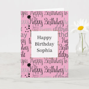 Pink Alles Gute zum Geburtstag Karte