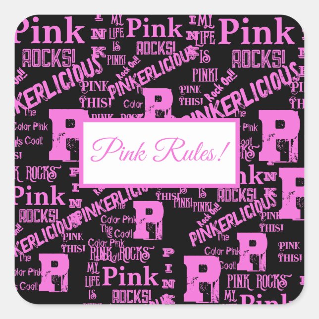 PINK ALLES QUADRATISCHER AUFKLEBER (Vorderseite)