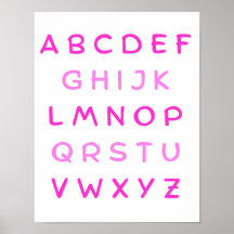 Pink Alphabet Hauptstadt Briefe Lehrer Kinderzimme