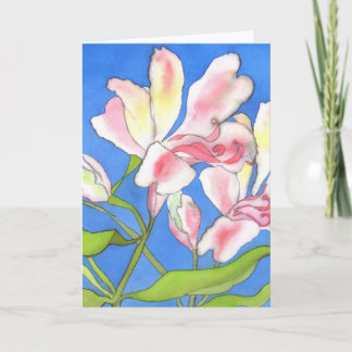 Pink Alstroemeria Greetings Card Karte