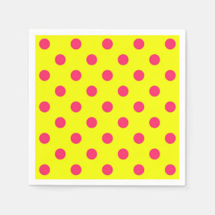 Pink am gelben Polka-Punktmuster Serviette