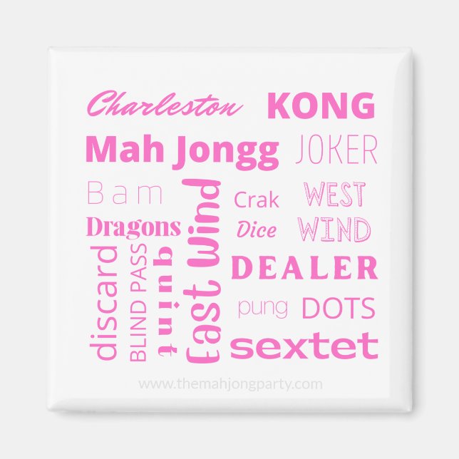 Pink American Mah Jongg Magnet (Vorne)