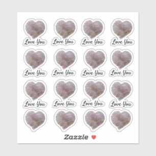 Pink Amethyst Crystal Heart Liebe You Aufkleber