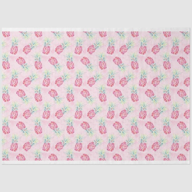 Pink-Ananas-Aquarelltissue & Craft Paper Seidenpapier (Vorderseite)