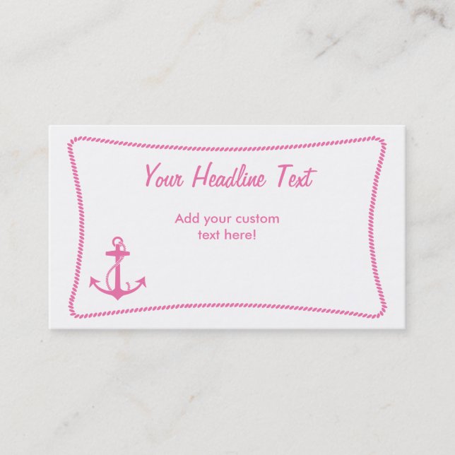 Pink Anchor Business Card Visitenkarte (Vorderseite)