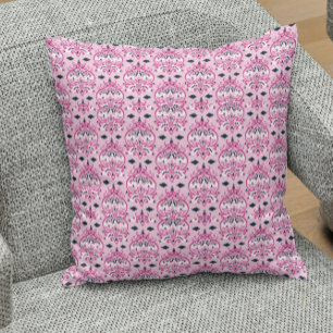 Pink and Black Damask Kissen