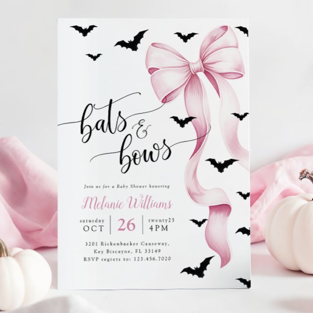 Pink and Black Halloween Baby Shower Invitation Einladung (Von Creator hochgeladen)