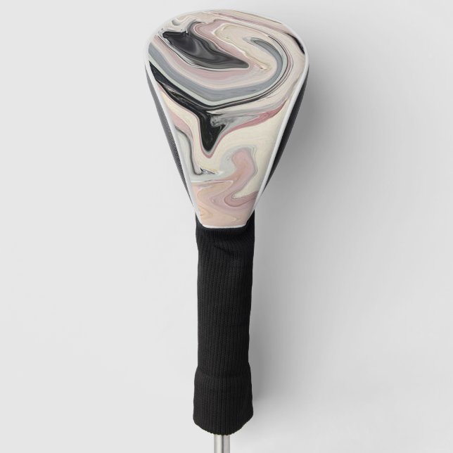 Pink and Black Marbleized Golf Head Cover Headcover (Vorderseite)