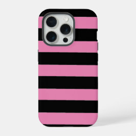 Pink and Black Stripes iPhone 15 Pro Hülle