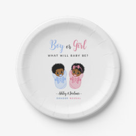 Pink and Blue African American Baby Gender Reveal Pappteller