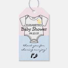 Pink and Blue Baby Showgast Gefallen - Vielen Dank Geschenkanhänger