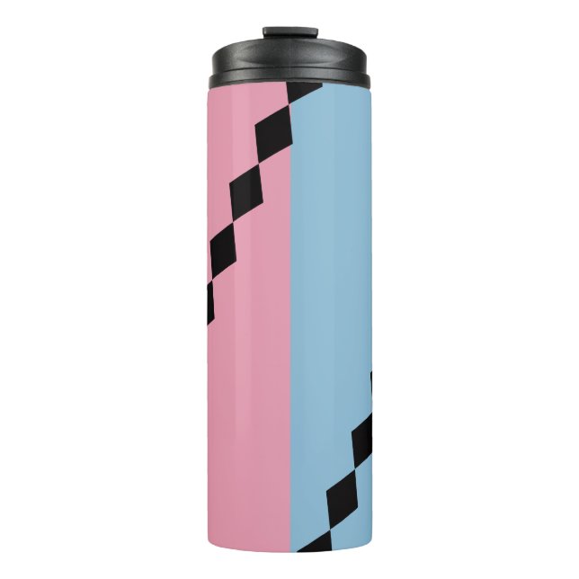 Pink and Blue Diamond Diagonal  Thermosbecher (Vorderseite)