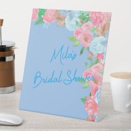 pink and blue floral sockelschild