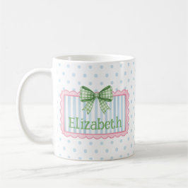 Pink and Blue Frame With Green Gingham Bow Kaffeetasse