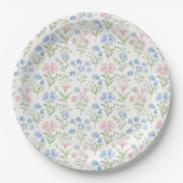 Pink and Blue Grandmillennial Floral Pappteller