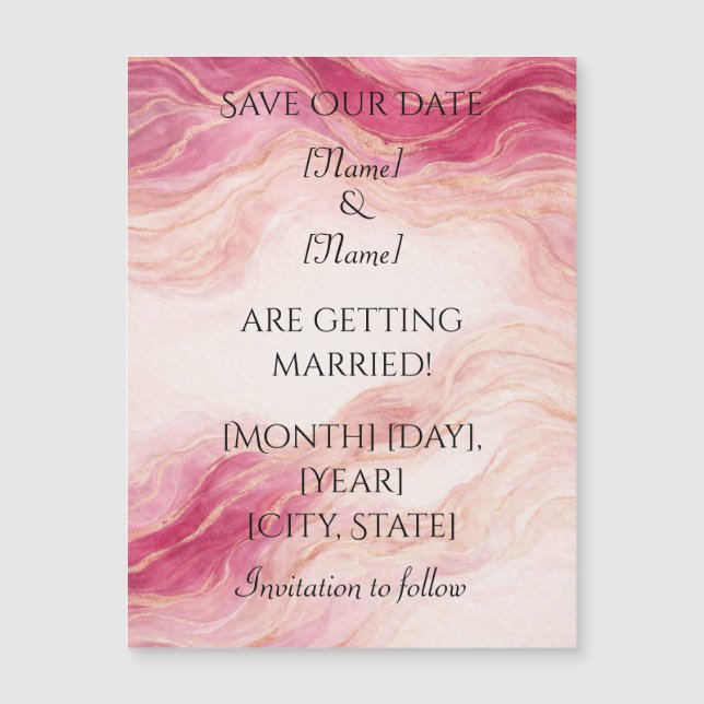Pink and Blush Magnetic Card Magnetkarte (Vorderseite)