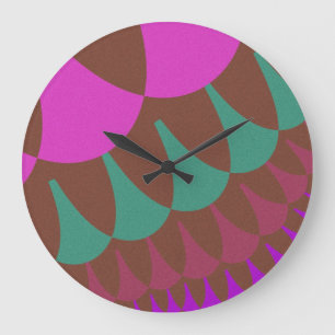 Pink and Burgundy Scales Große Wanduhr